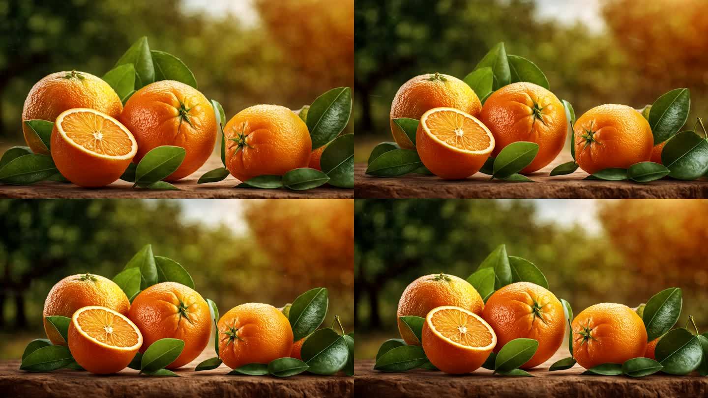4k橙子橘子柑橘背景09
