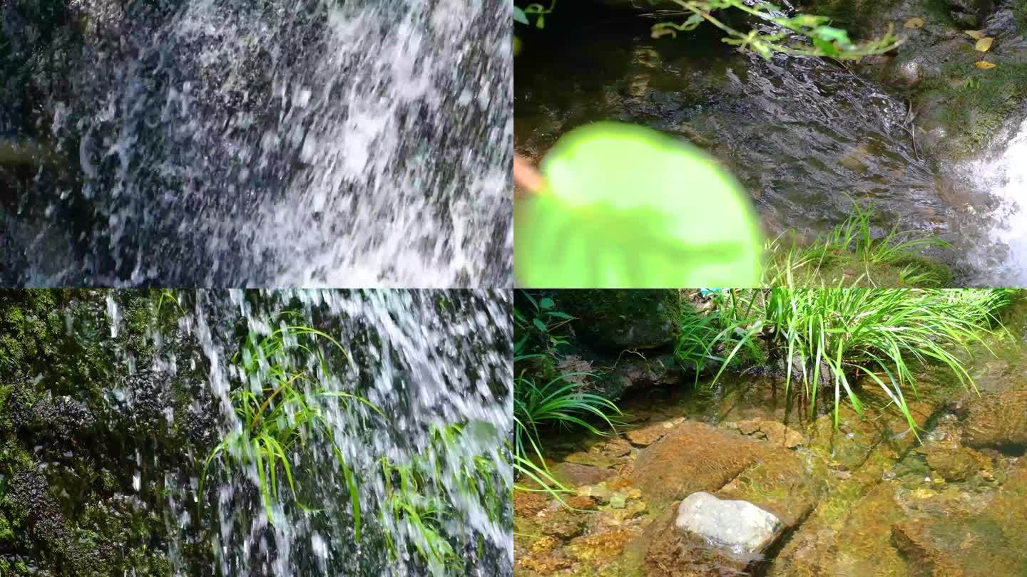 唯美河边流水河流河水小溪大自然风景风光山