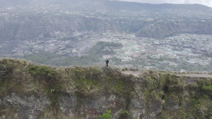 HDR印尼巴厘岛巴图尔火山航拍自然风光