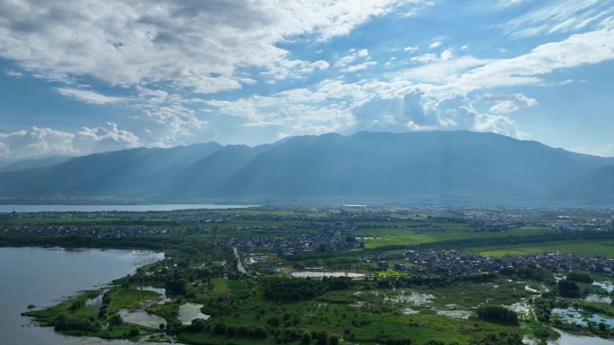 大理苍山洱海崇圣寺航拍