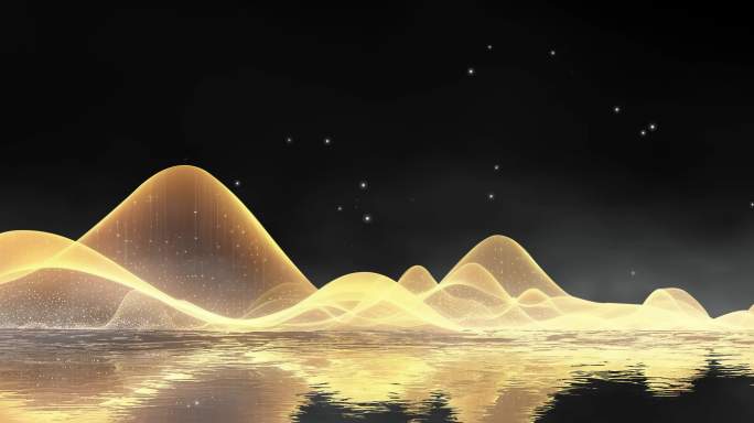 4款 8K金色线条山水星空舞美LED背景