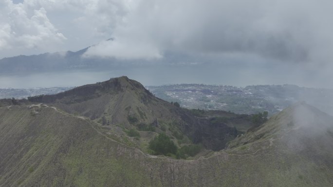 HDR印尼巴厘岛巴图尔火山航拍自然风光