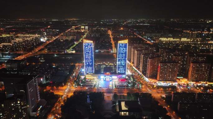 张家港市万达广场金港汇金中心双子大厦夜景