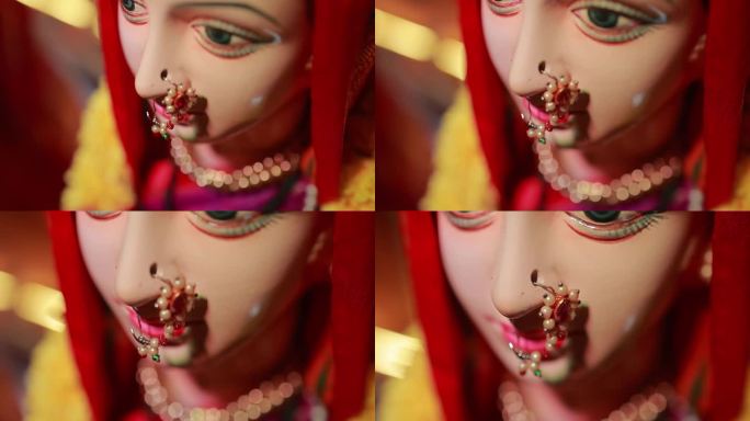 女神Gauri pujan和主Ganesha chaturthi的装饰