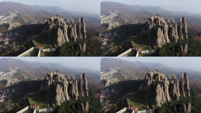Belogradchik悬崖是一座中世纪堡垒，位于保加利亚西北部维丁省的巴尔干山脚下