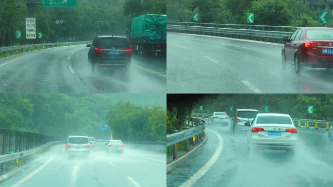 雨天城市高速出行行车