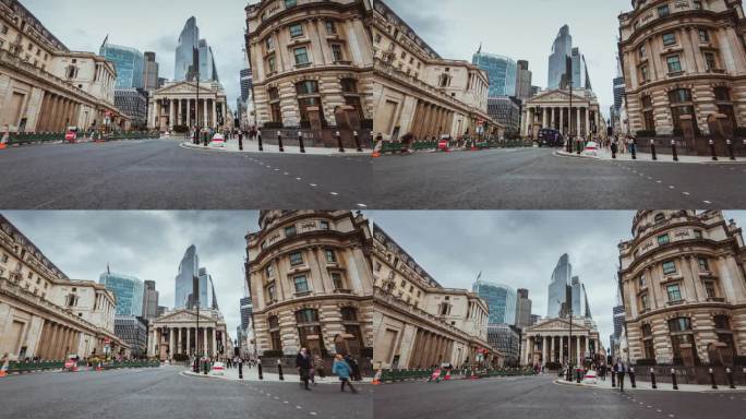 伦敦金融区的街景欧洲风光欧式建筑19世纪
