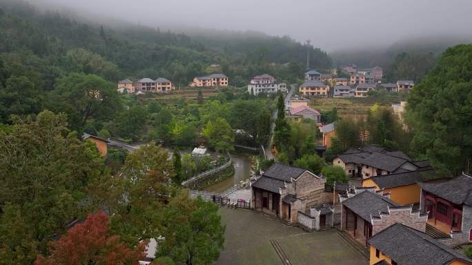 航拍江西井冈山茅坪景区