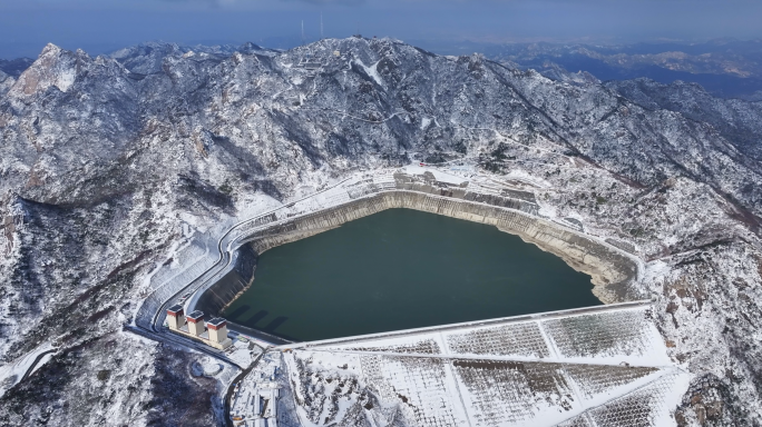 4K文登昆嵛山山脉冬季抽水蓄能水电站建设