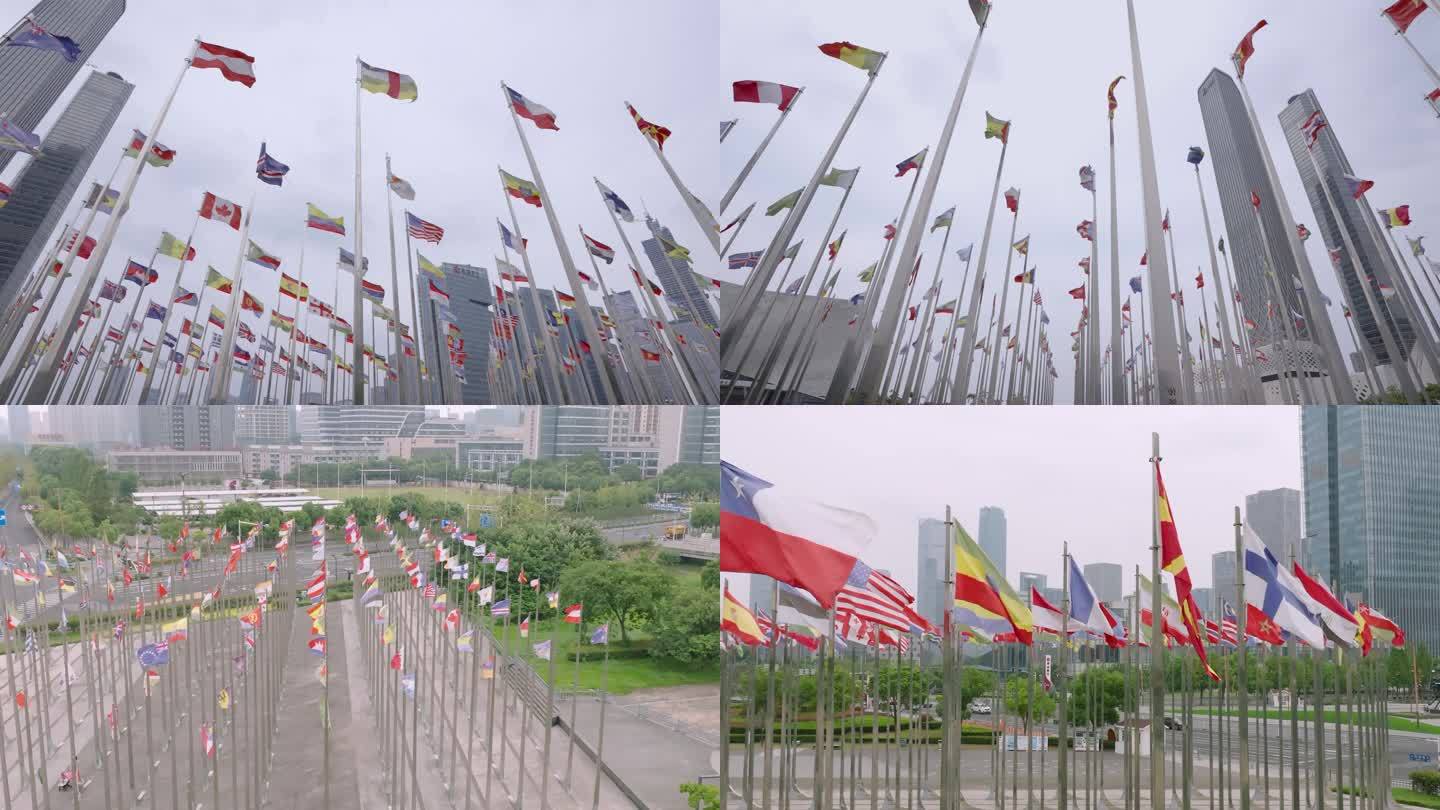 世界各国国旗国旗飘扬G20一带一路