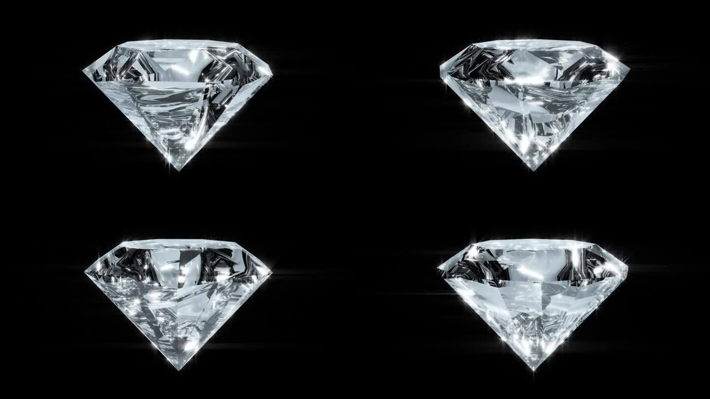 钻石旋转在一个循环与透明(alpha)背景