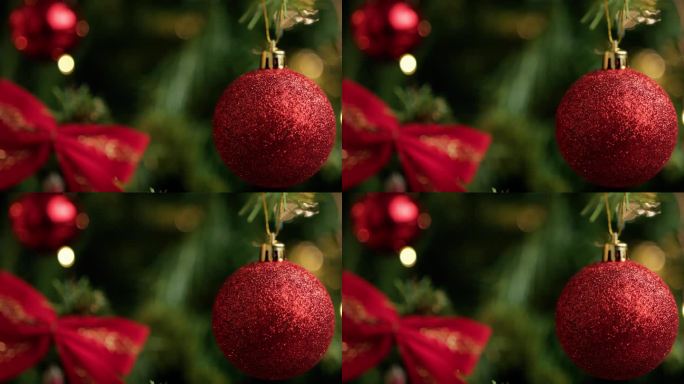 装饰圣诞树的红球圣诞氛围气氛组小红球
