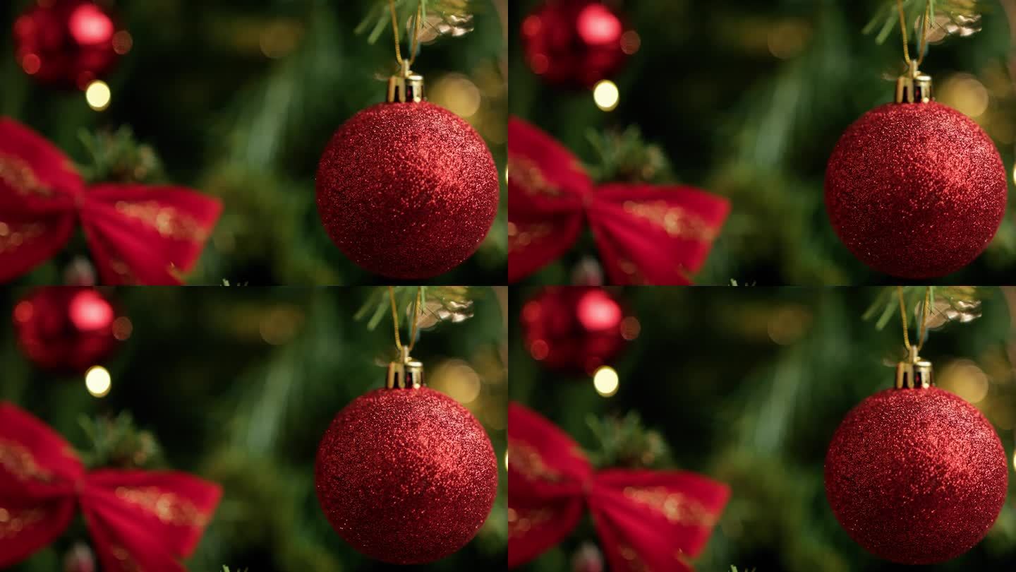 装饰圣诞树的红球圣诞氛围气氛组小红球