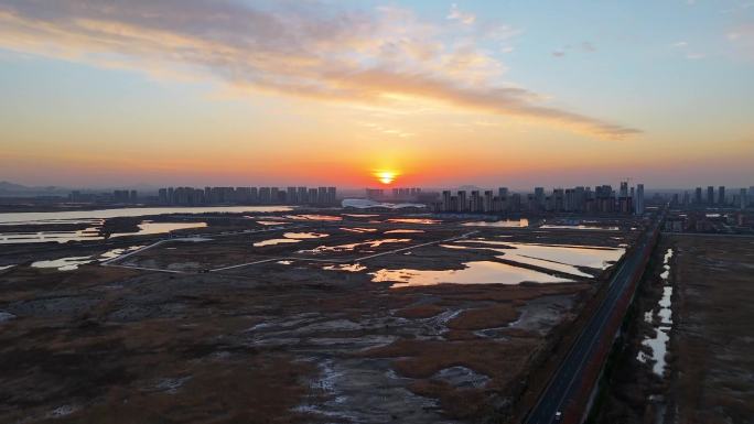 夕阳下的青岛上合示范区