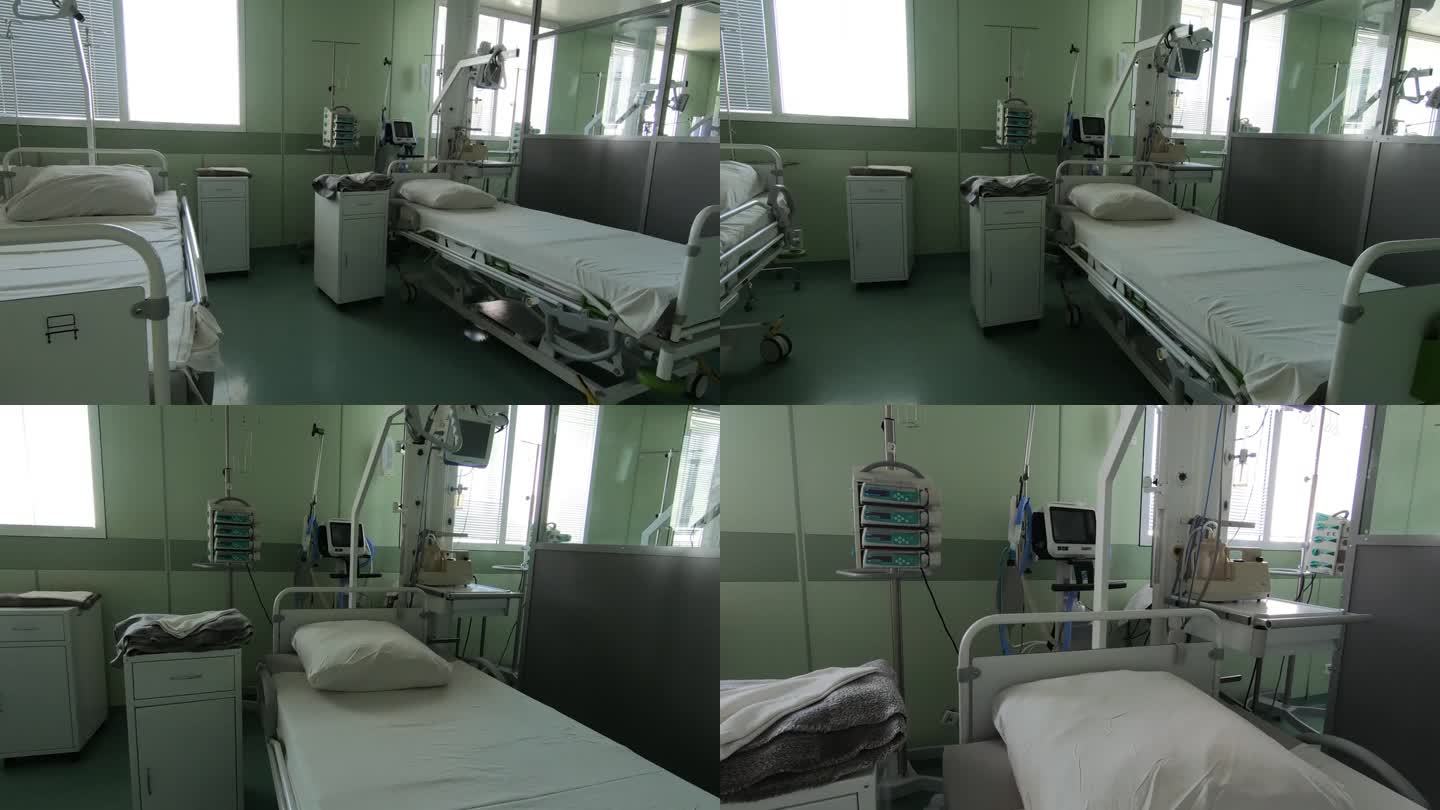 术后病房的床位。
