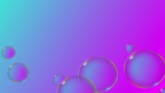 紫色梯度上的上升和浮动气泡