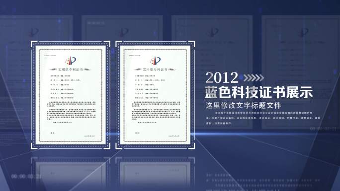 蓝色科技证书文件展示
