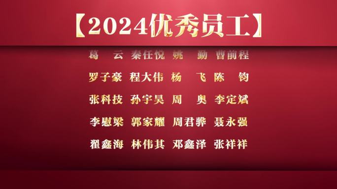 2024年龙年滚动字幕优秀员工名单