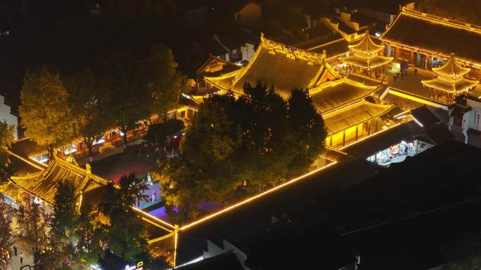 南京夫子庙夜景航拍