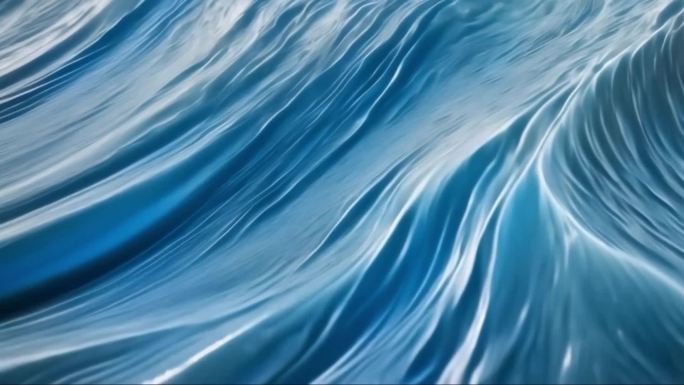 蓝色波浪：3D渲染的抽象背景5925