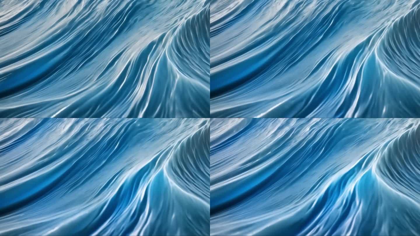 蓝色波浪：3D渲染的抽象背景5925