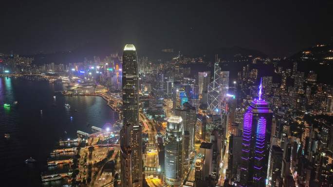 香港维多利亚港夜景延时