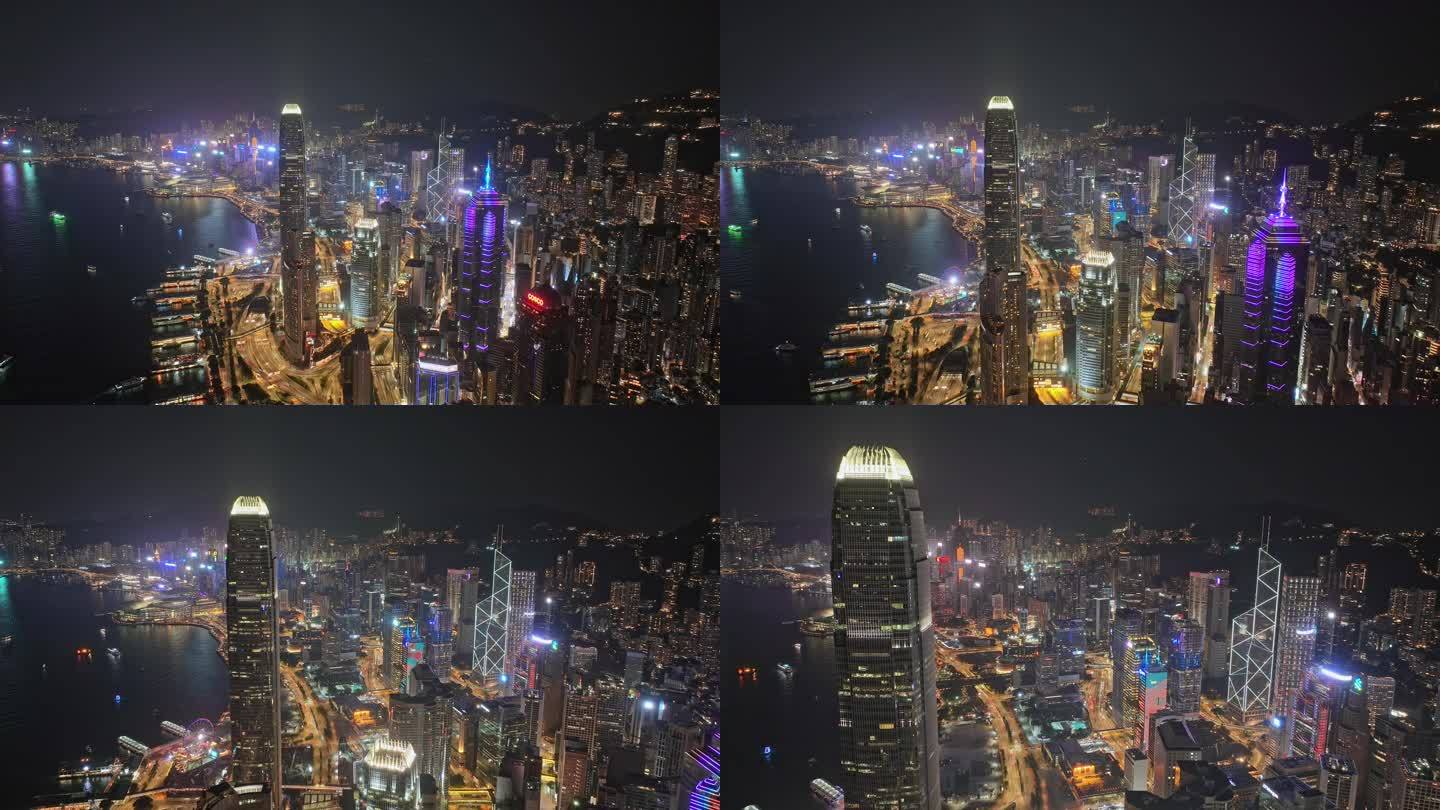 香港维多利亚港夜景延时