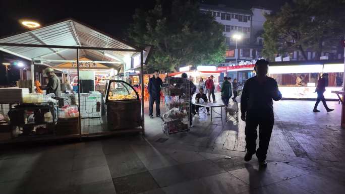 容州古城码头夜市夜生活繁忙闹市