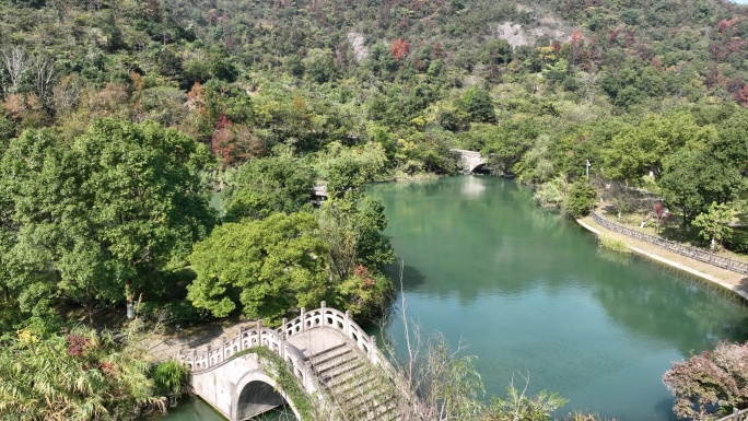 长屿硐天航拍风景小巧人工湖