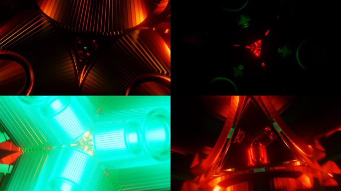 催眠的霓虹灯人物在脉动的VJ Loop显示器上跳舞。