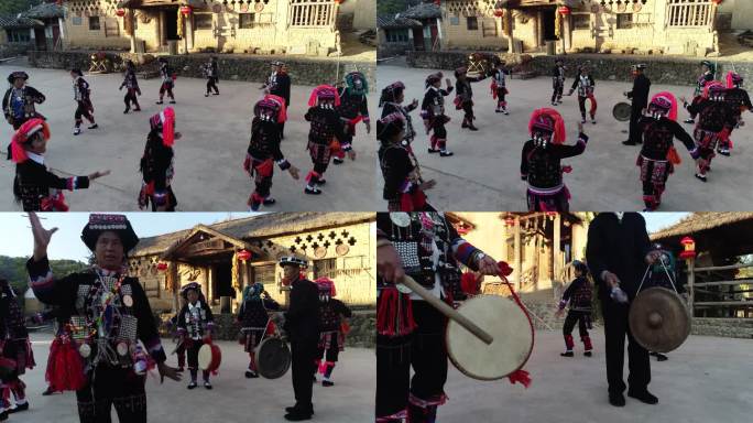 云南普洱哈尼族跳舞