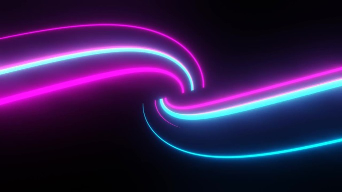 青色和粉红色螺旋霓虹背景光VJ环路在4K