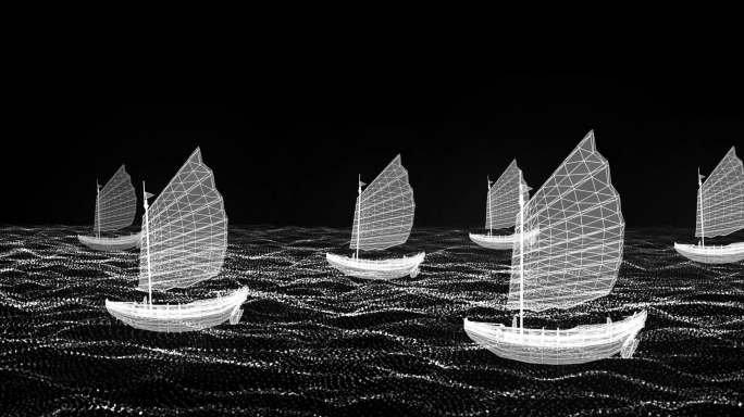 海浪帆船光线船只-循环