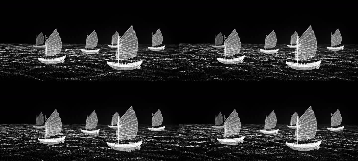 海浪帆船光线船只-循环