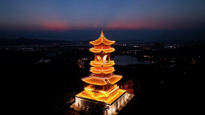 昆明盘龙寺夜景航拍