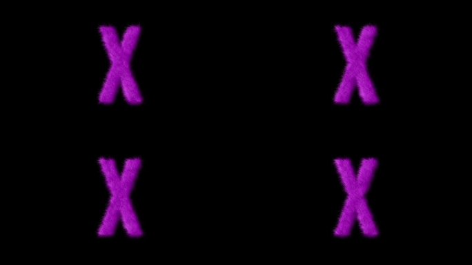 毛茸茸的字母X在粉红色与alpha通道，毛茸茸的字母表