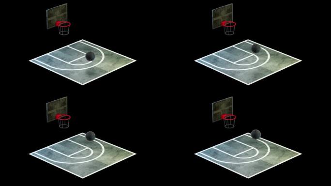 街球球场模型动画。无缝循环。