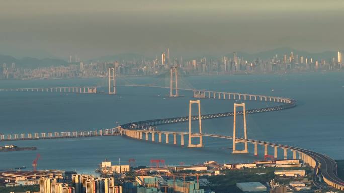 航拍深中通道跨海大桥