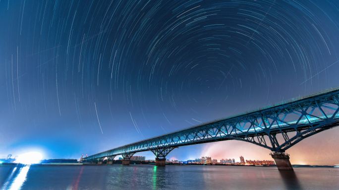 南京长江大桥星轨流星雨