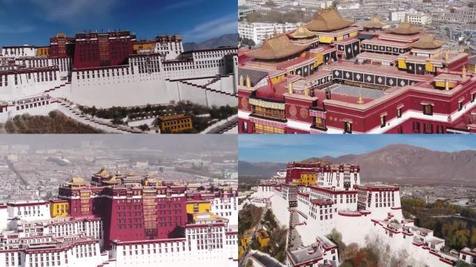 西藏布达拉宫航拍