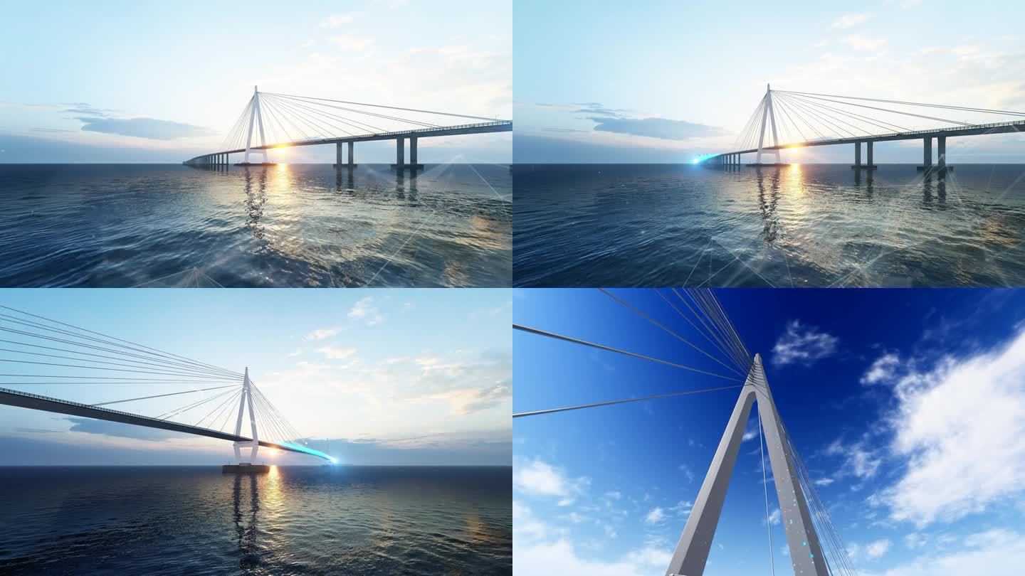 4K杭州湾跨海大桥科技粒子穿梭合集