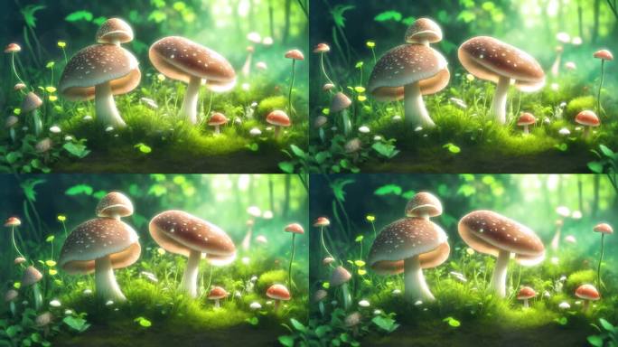 4K梦幻卡通动漫生态森林概念背景