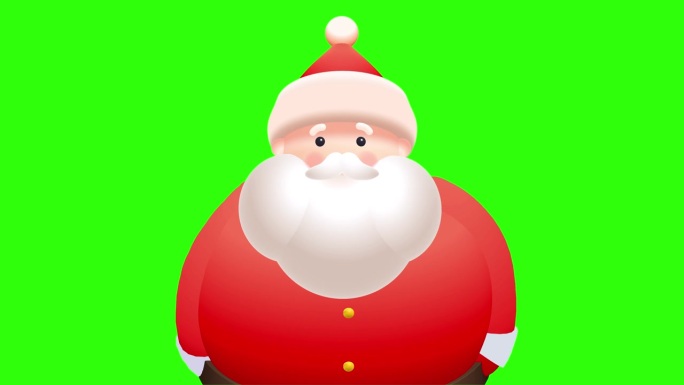 圣诞老人说好的!/摇头透明背景(alpha通道)圣诞3D动画