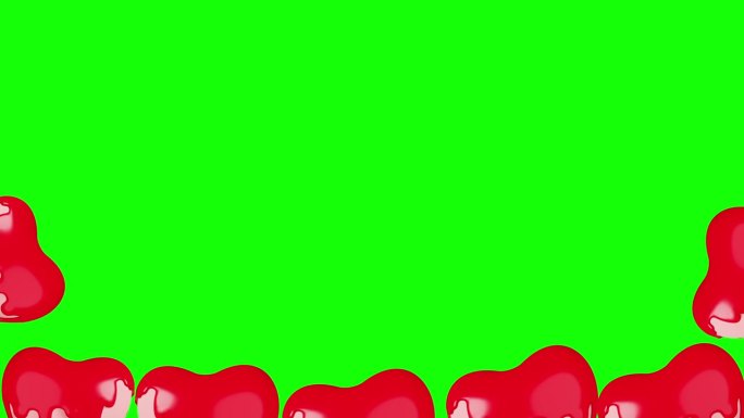 红心博客框架绿屏色度键3D动画叠加。情人节婚恋婚恋概念。喜欢周年纪念订婚礼物的愿望网络卡片模板。博客