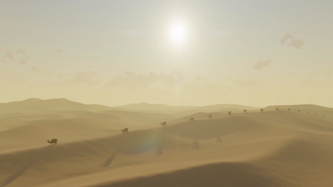 大漠沙漠骆驼驼队客商商队一带一路丝绸之路