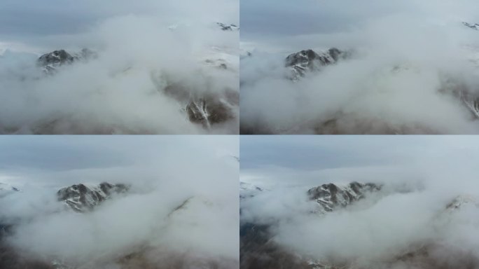 青海 祁连县 秋季雪景