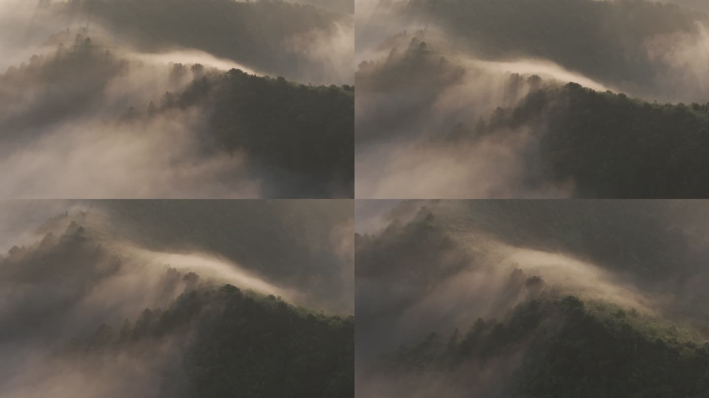云雾河流山顶仙境云雾缭绕晨雾