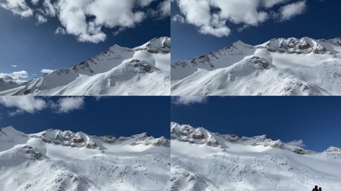 四川达古冰川雪山风景雪景