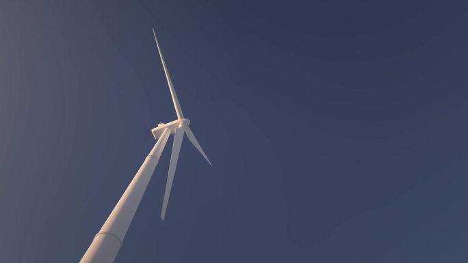 旋转风力发电机作为可再生替代绿色能源- 3D动画