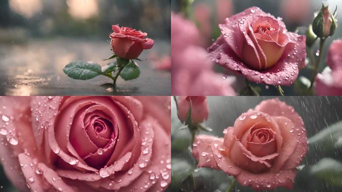 唯美玫瑰花视频素材